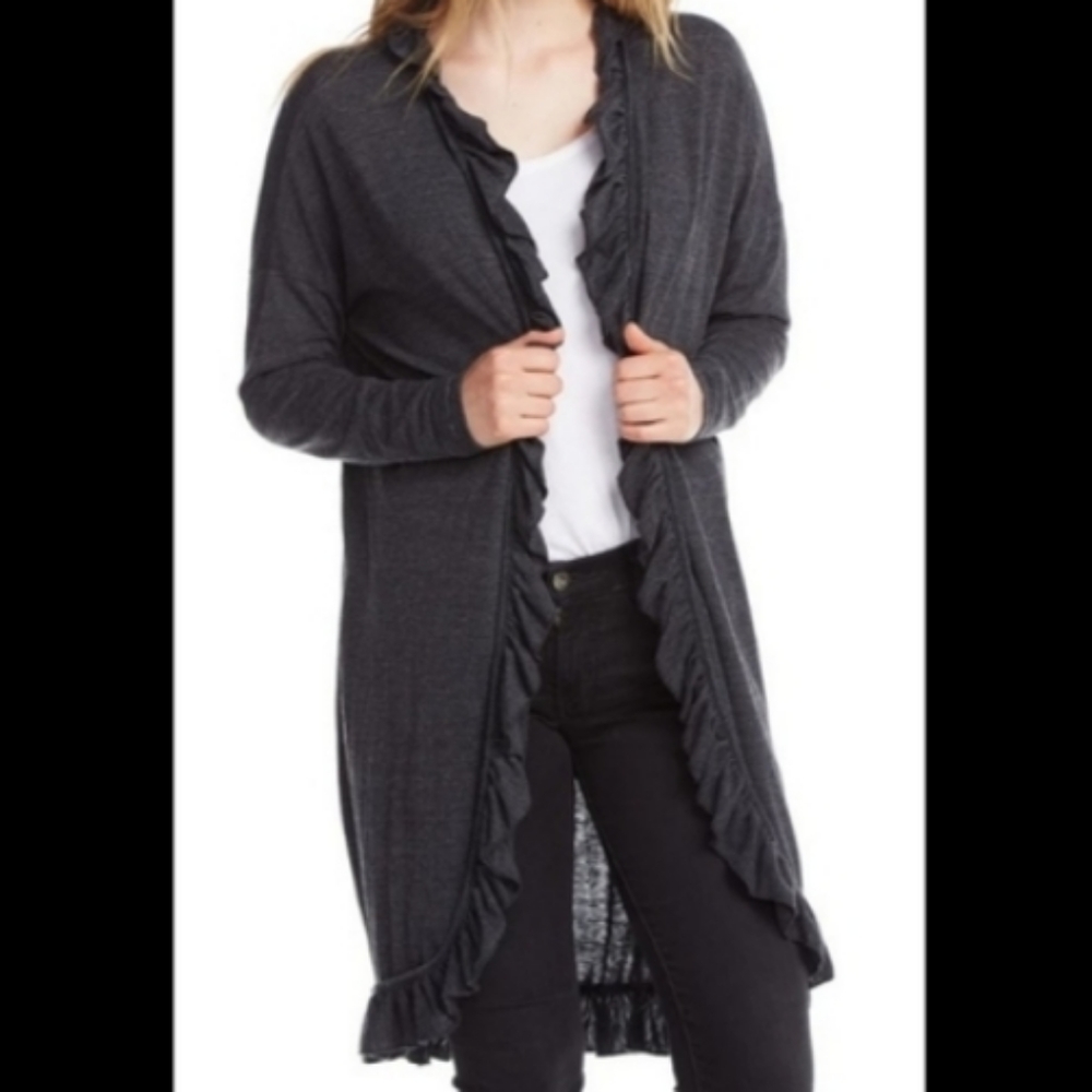 Anthropologie Chaser Ruffled Cardigan